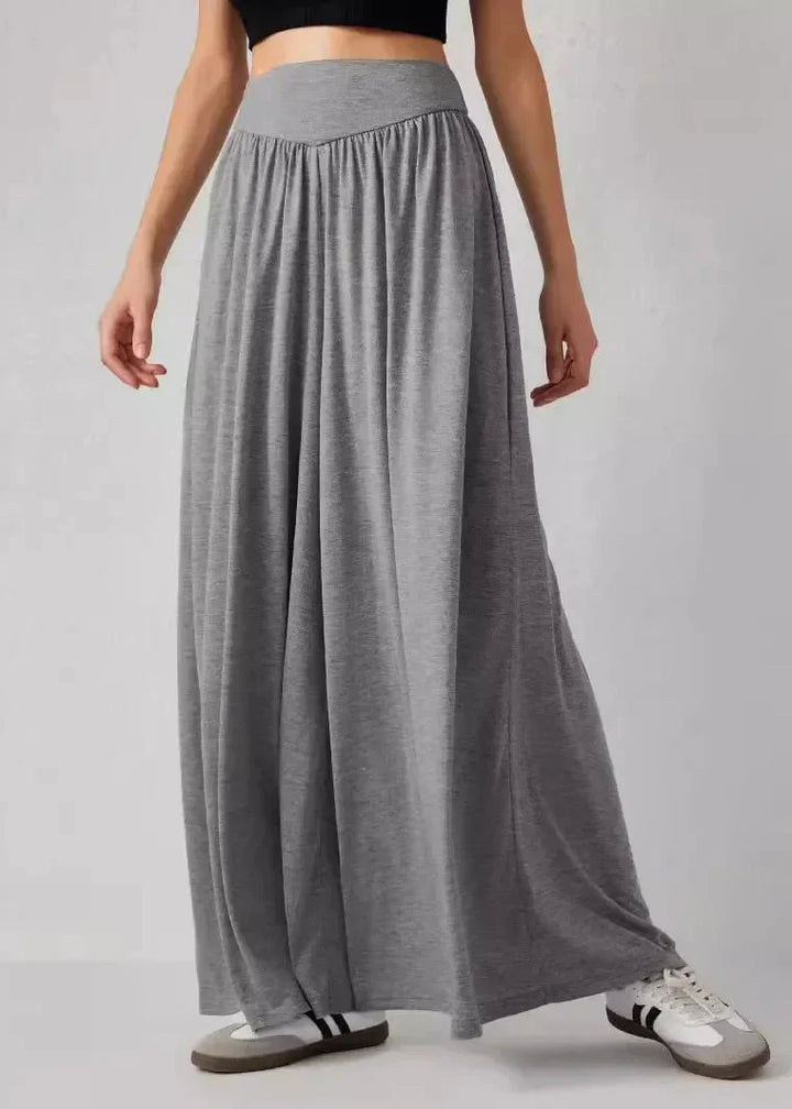 Pantaloni eleganti casual donna, gamba larga e vita elasticizzata. Versatili per ogni occasione estiva.