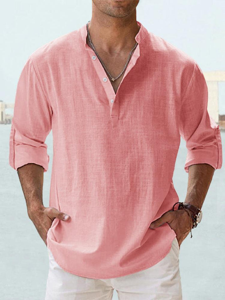 Camicia uomo maniche lunghe leggera estiva, perfetta per look casual e confortevoli.
