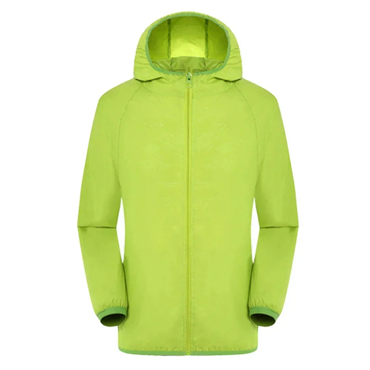 Cappotto impermeabile unisex con cappuccio, protezione versatile e alla moda per tutte le stagioni.