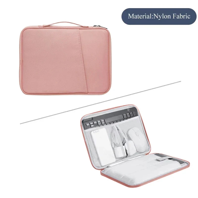 Custodia organizer compatta per tablet 11-13 pollici, ottima per studenti e viaggiatori.