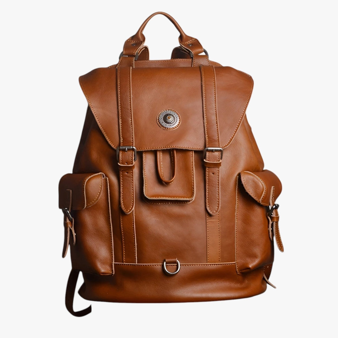 Zaino da viaggio uomo nero multitasche, pratico per adulti. Spallacci regolabili per comfort in ogni avventura.