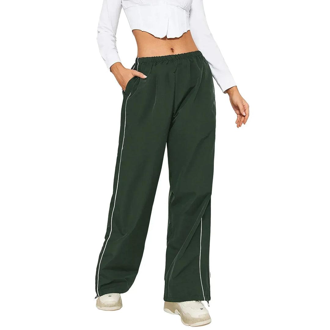 Pantaloni jogger baggy donna vita alta, versatili per outfit casual o rilassati, un must-have per il guardaroba.
