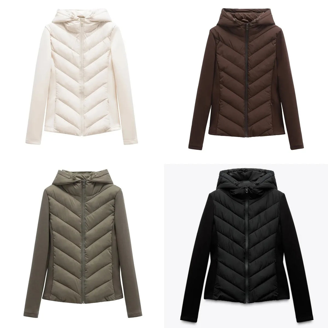 Giacca donna casual-elegante con particolare motivo fantasia, ideale per primavera e autunno.