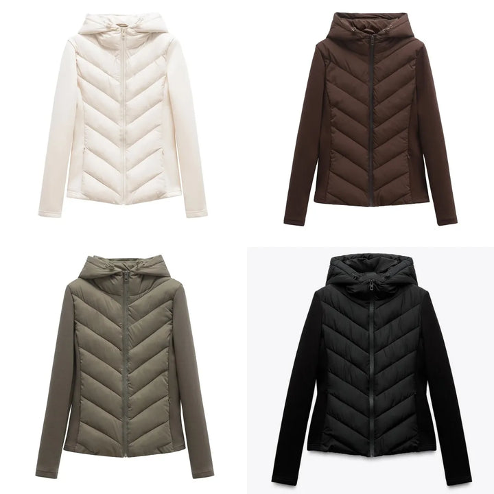 Giacca donna casual-elegante con particolare motivo fantasia, ideale per primavera e autunno.