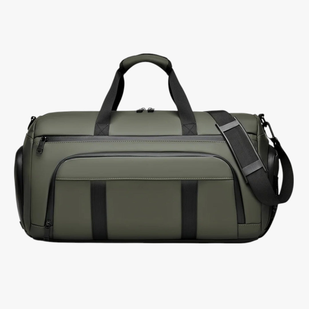 Accessorio sportivo unisex: borsone da palestra e viaggio in tessuto con comoda tracolla.