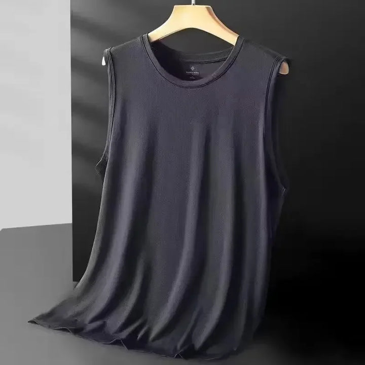 Canotta uomo estiva in poliestere mesh, ideale per sport, corsa e palestra.