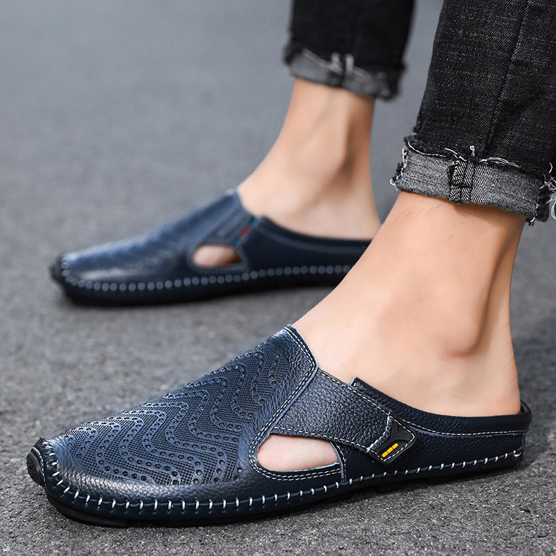 Sandali estivi imbottiti per uomo, supporto plantare per il benessere del piede, stile casual.