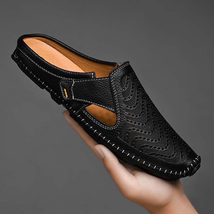 Calzature uomo comfort traspiranti, sandali estivi con design leggero per climi caldi.