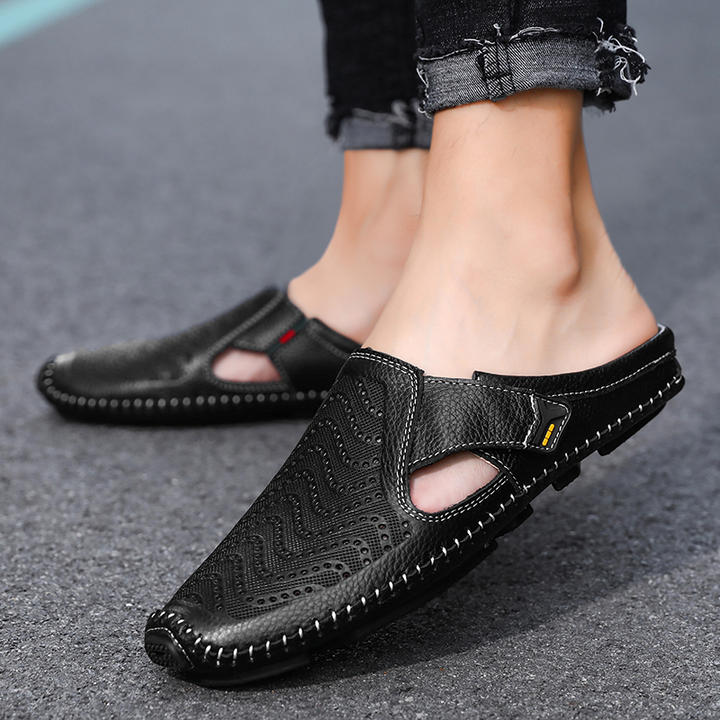 Sandali uomo comfort estivi, traspiranti con tomaia in tessuto tecnico, ideali per lunghe passeggiate.