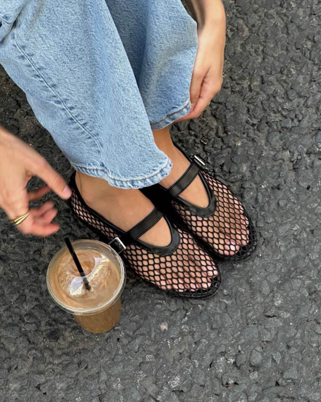 Ballerine da donna eleganti in mesh traspirante. Scarpe leggere perfette per il comfort quotidiano.