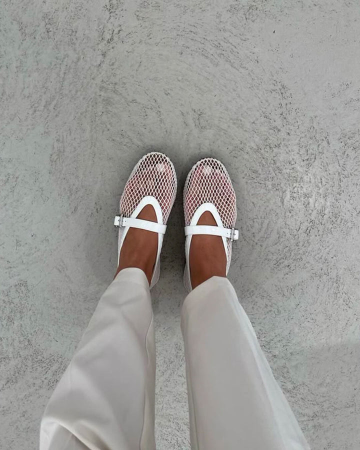 Ballerine donna versatili in mesh traspirante. Scarpe leggere e comode, adatte per ogni occasione quotidiana.