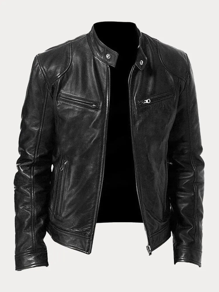 Giacca stile biker uomo, calda e con polsini regolabili. Ottima per affrontare il freddo con stile.