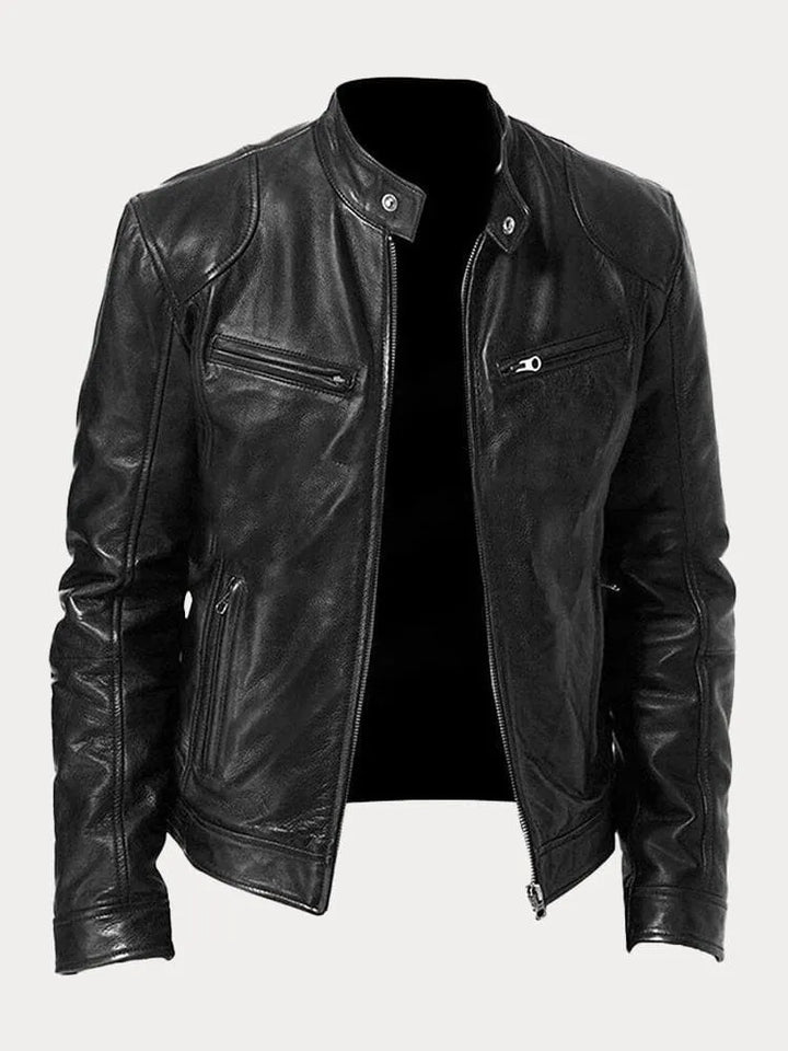 Giacca stile biker uomo, calda e con polsini regolabili. Ottima per affrontare il freddo con stile.