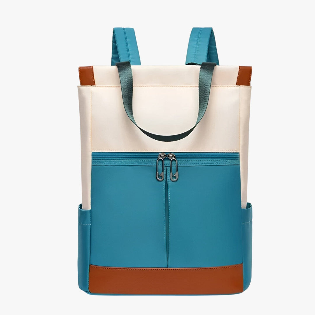Zaino minimalista per adulto, dal design elegante con finitura liscia, adatto per lavoro e tempo libero, colore scuro.