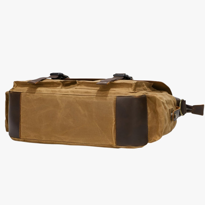 Borsa a spalla gialla vintage unisex, ispirata al passato ma perfetta per le esigenze moderne e multiuso.
