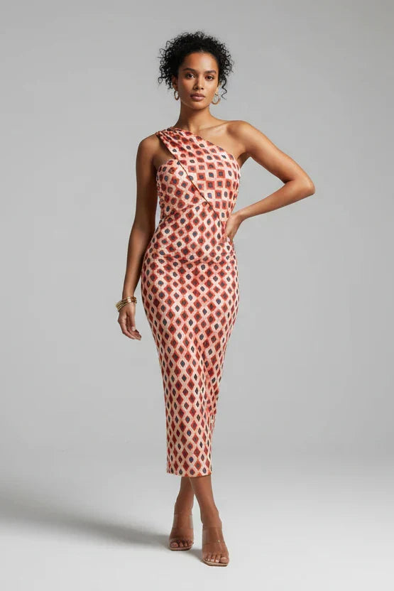 Abito midi elegante da donna chic e leggero, perfetto per outfit estivi e versatile per il giorno.