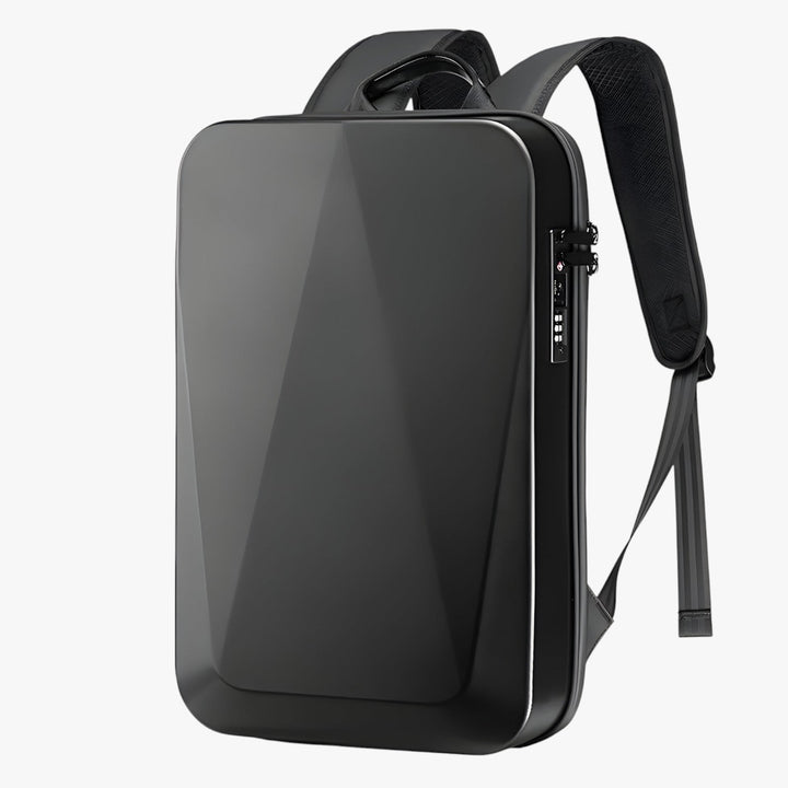 Zaino porta laptop rigido nero, massima sicurezza per il tuo dispositivo in città e in viaggio.