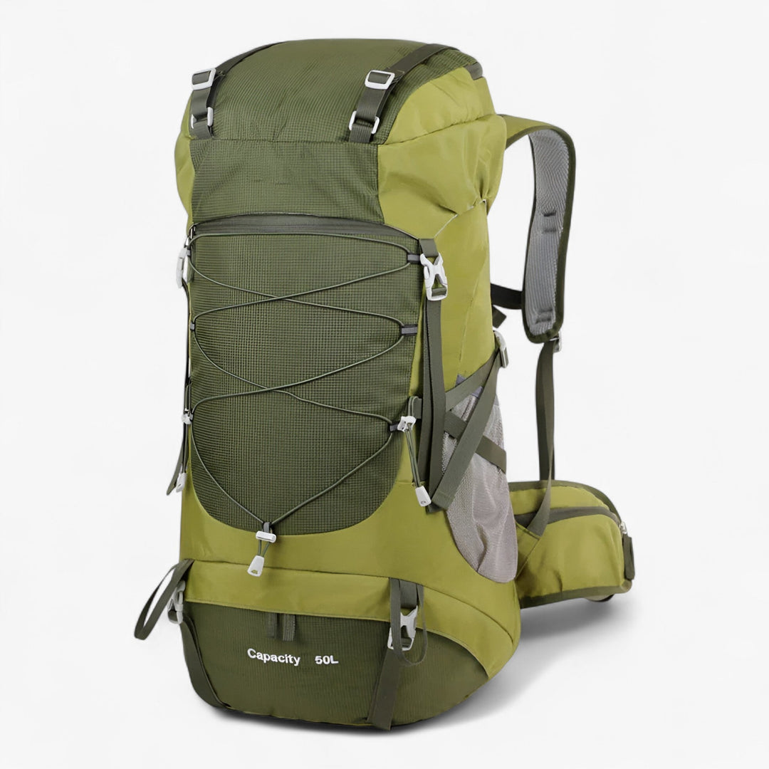 Zaino da trekking unisex 50L per escursionismo e viaggi. Design sportivo e multi-colore per ogni avventura.