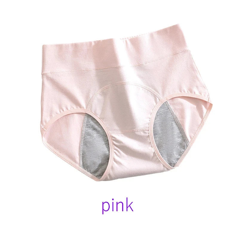 Slip mestruali in cotone ipoallergenico, a vita alta, per donna, anti-perdita e riutilizzabili.