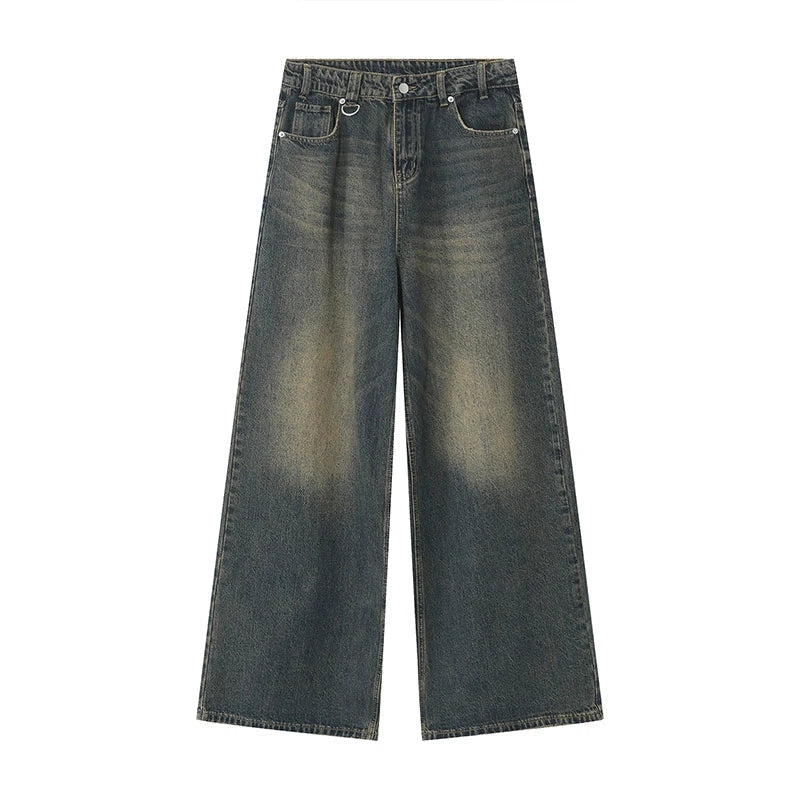 Pantaloni larghi uomo in denim blu, stile streetwear vintage per un look casual e confortevole tutto il giorno.