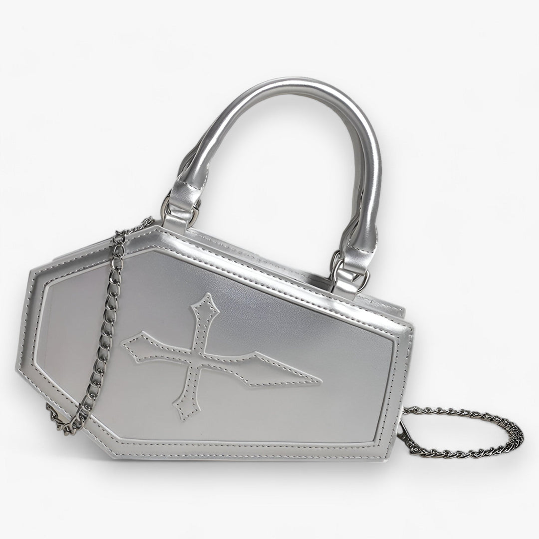 Borsa a mano elegante per donna, caratterizzata da una raffinata catena geometrica. Perfetta per stile.