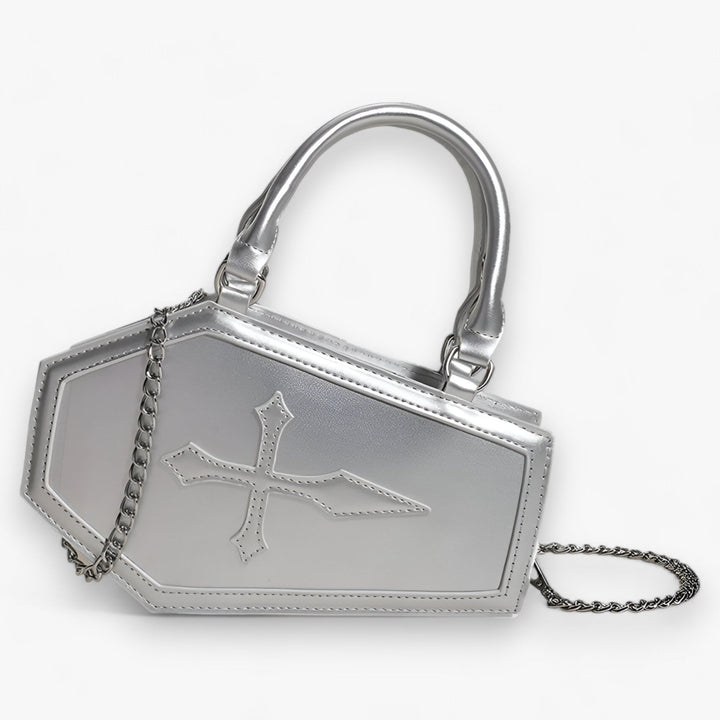 Borsa a mano elegante per donna, caratterizzata da una raffinata catena geometrica. Perfetta per stile.