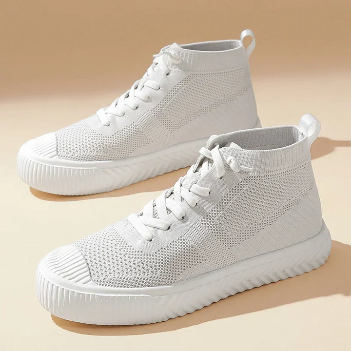 Scarpe uomo high-top senza lacci. Sneakers ortopediche traspiranti per comfort ammortizzato e stile casual.