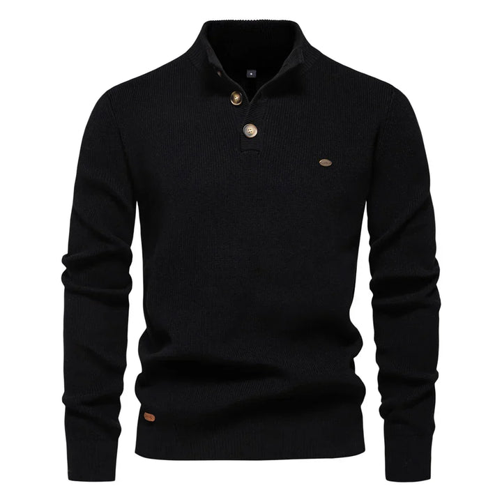 Moda maschile: maglione uomo con bottoni e bordi a coste, design moderno per un comfort elegante.