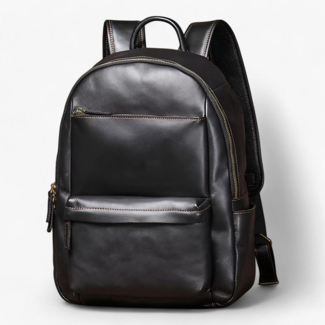 Zaino Bergamo con scomparti interni organizzati per laptop, libri e accessori, perfetto per studio.