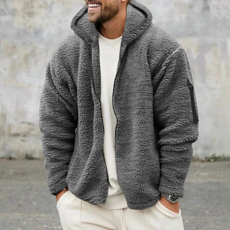 Giacca con cappuccio da uomo, calda e confortevole, perfetta per l'inverno e outfit casual.