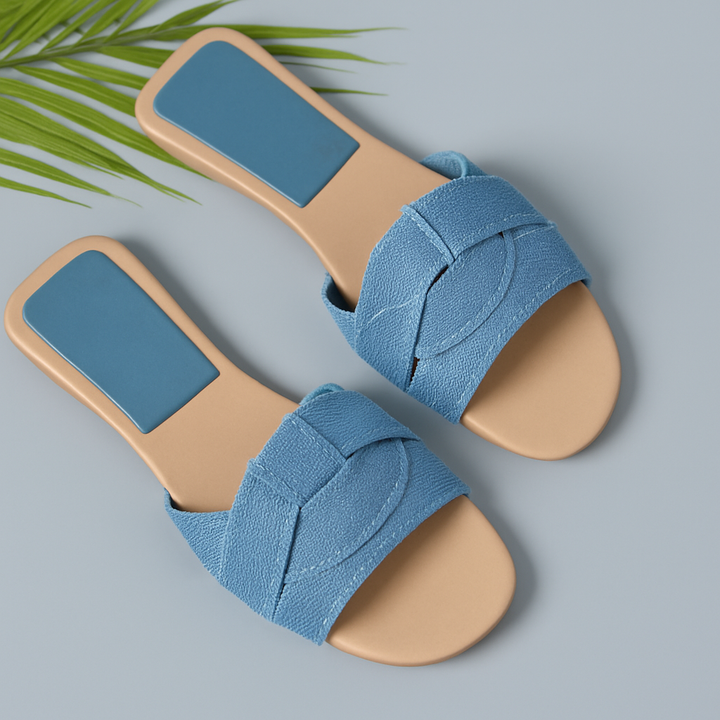 Ciabatte flat da donna estive con fiocco, ideali per comfort e stile casual. Perfette per le vacanze.