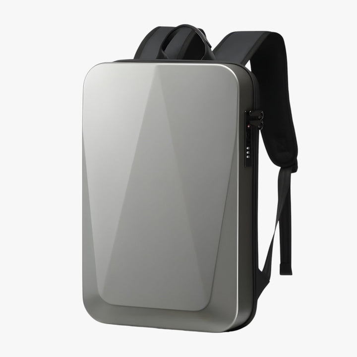 Zaino laptop uomo nero, design urbano e pratico per il viaggio e l'uso quotidiano.