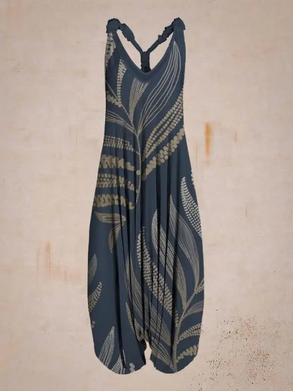 Tuta intera da donna taglio fluido per l'estate, ideale per un abbigliamento comodo e alla moda.