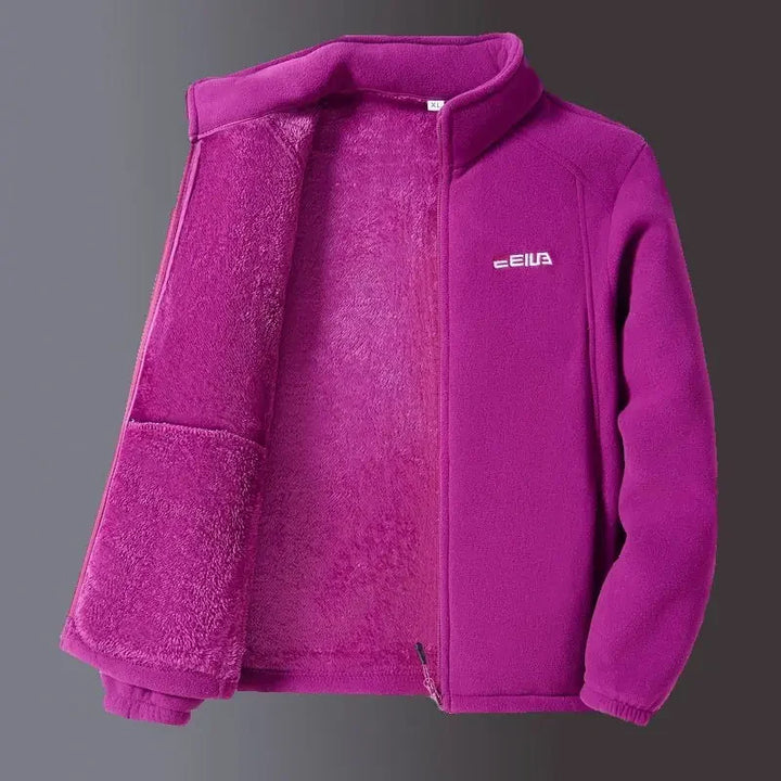 Giacca donna invernale color crema, antivento e calda, con cerniera integrale. Ottima per l'outdoor.