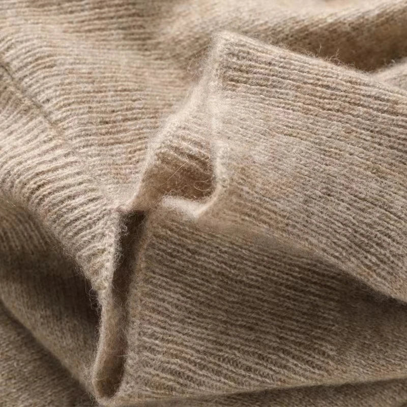Cardigan donna oversize marrone, collo a scialle. Stile casual e confortevole, ideale per abbigliamento femminile.