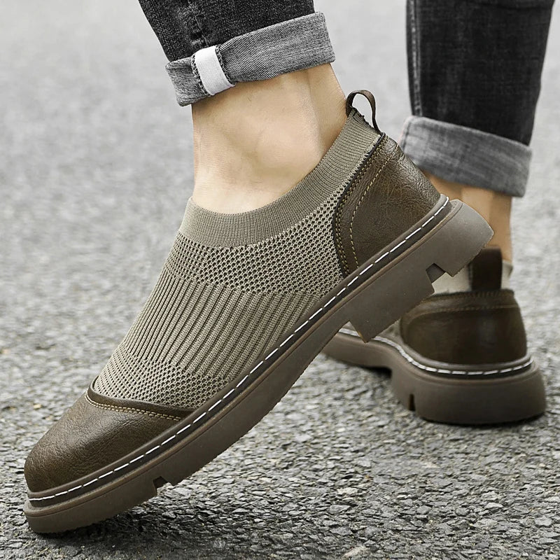 Suola flessibile di scarpe da uomo, garantendo aderenza e leggerezza. Calzature comode per stile casual.