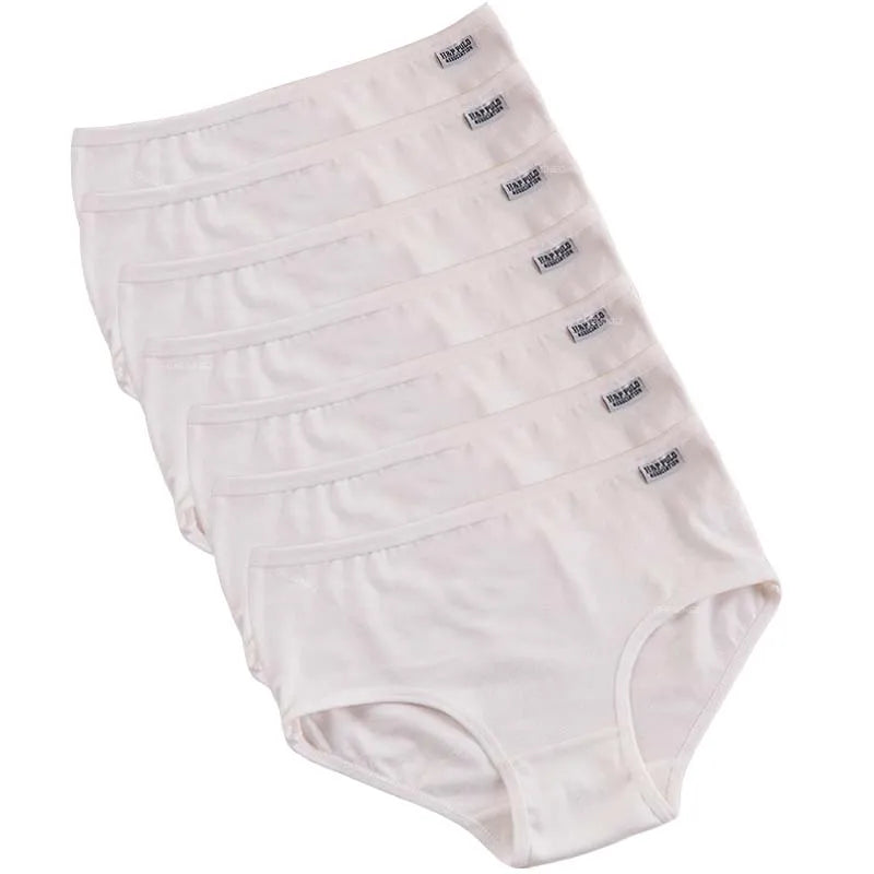 Slip donna traspiranti, set 7 pezzi in cotone elastan, comfort vita media per uso quotidiano.