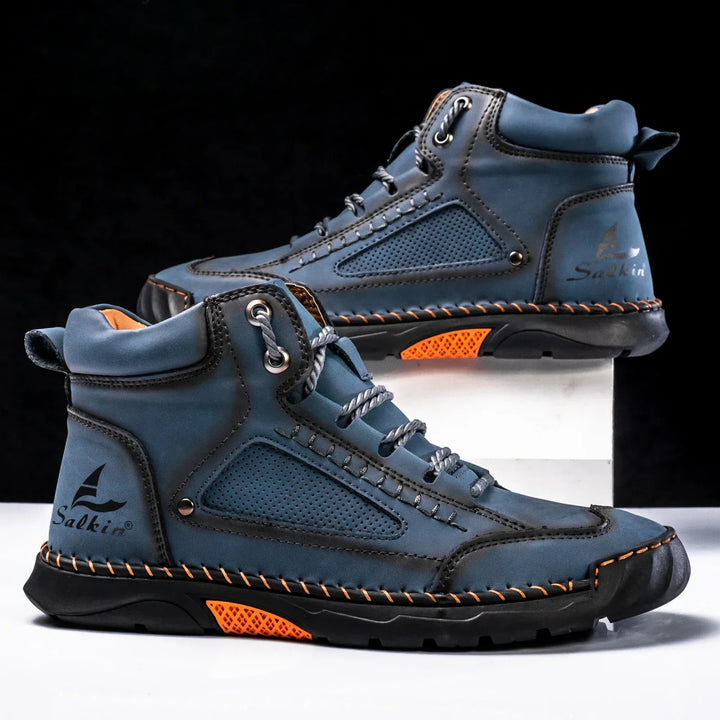 Stivaletti uomo in pelle resistenti, per outdoor e trekking. Comfort premium alla caviglia per avventure invernali.