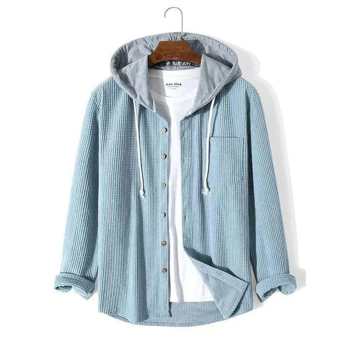 Giacca da uomo con cappuccio, stile versatile per primavera/autunno. Massima comodità per abbigliamento maschile.
