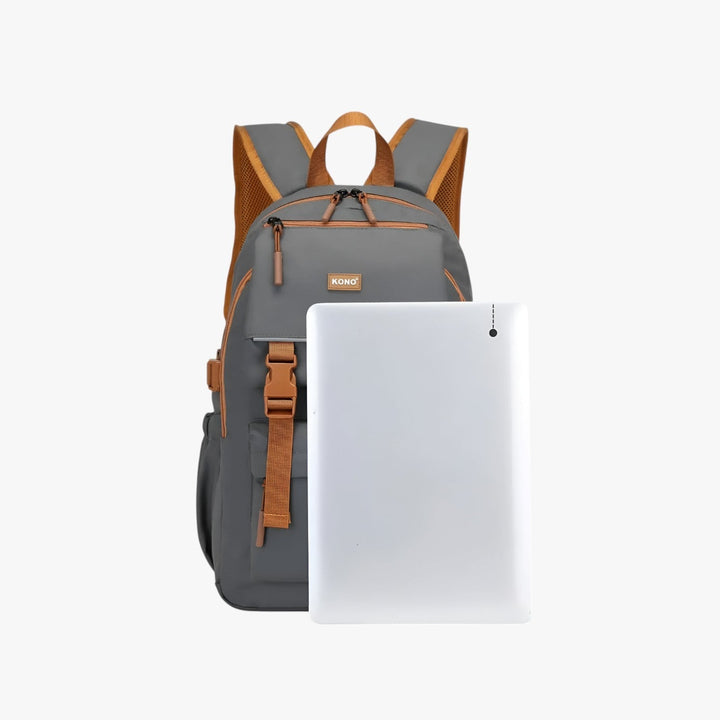 Elegante zaino da uomo multitasche per laptop, ottimo per l'ufficio, spostamenti quotidiani e viaggi d'affari.