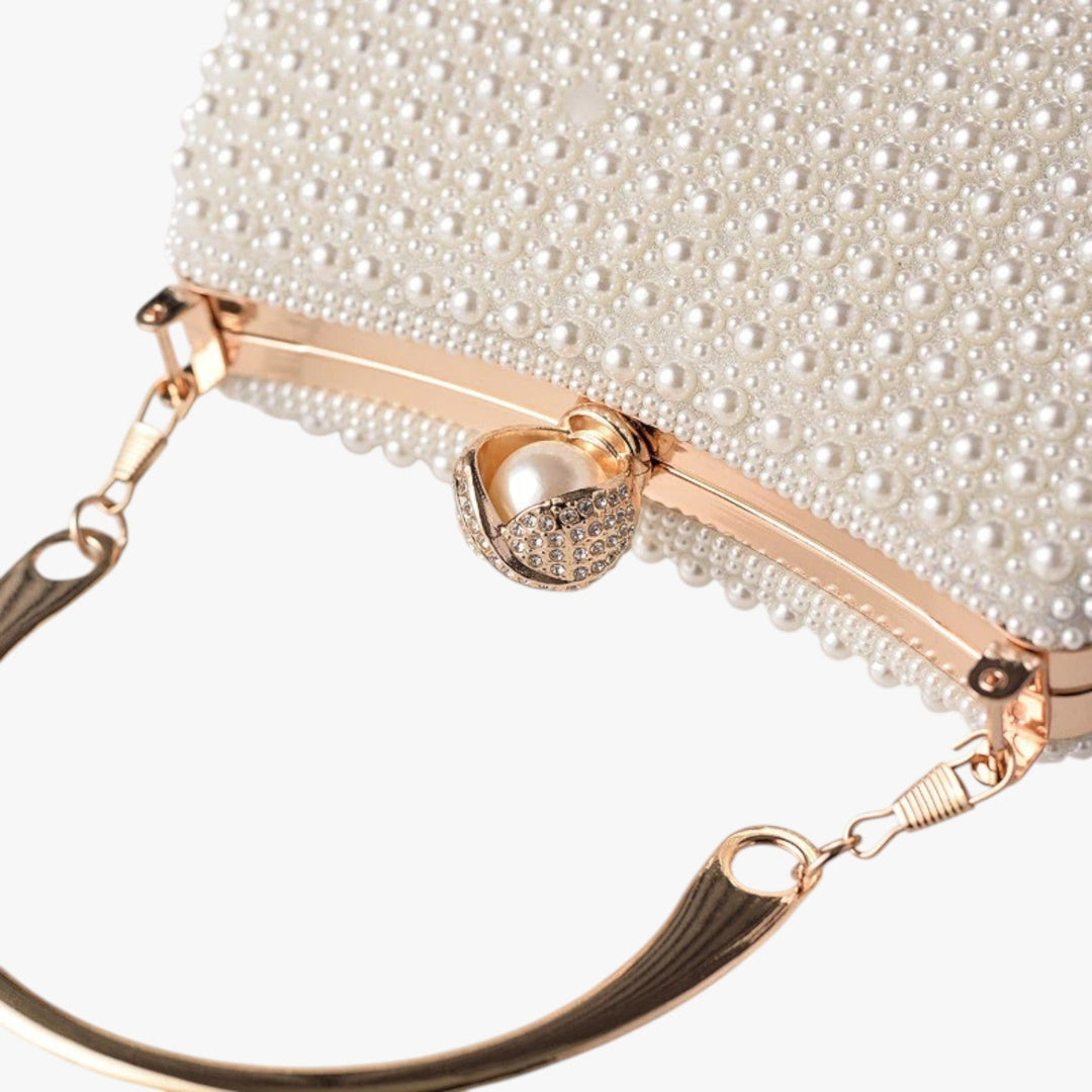 Borsa elegante da donna, modello clutch, impreziosita da perline multicolore vivaci, ideale per serate.
