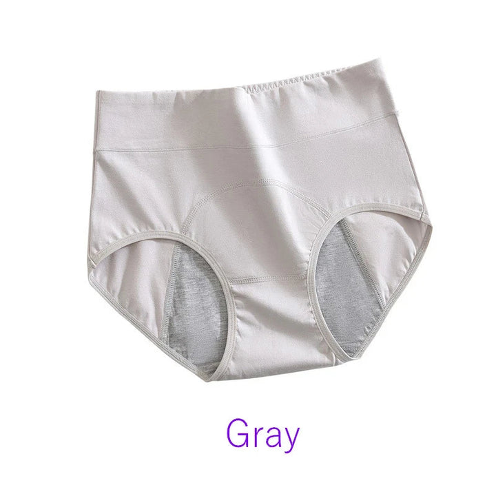 Modello di slip mestruali donna a vita alta in cotone, con design ergonomico anti-perdita.
