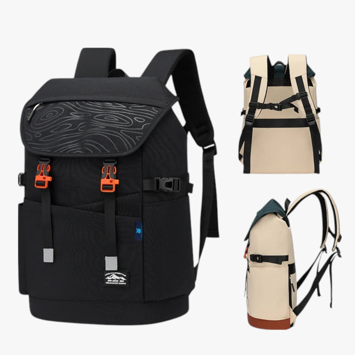 Zaino outdoor uomo 40 litri, robusto e multiscomparto, ideale per trekking e lunghe avventure.