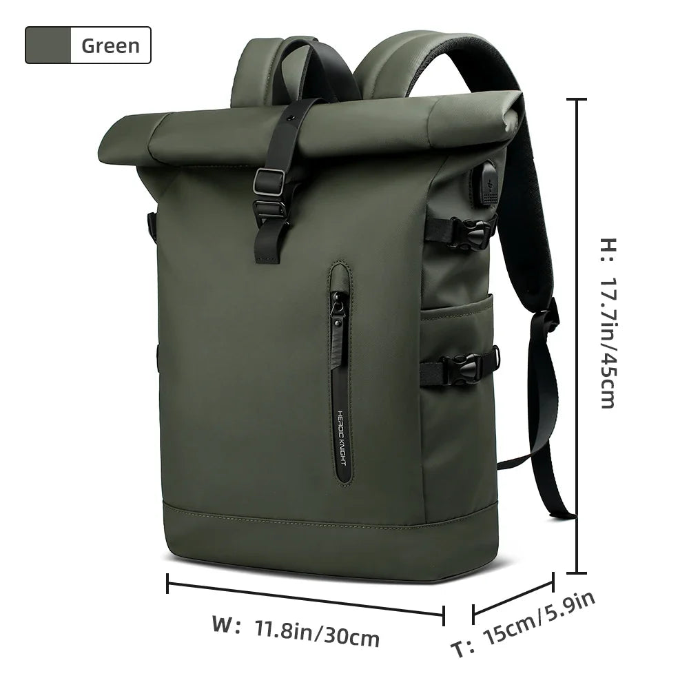 Tasca antifurto nascosta sul retro dello zaino business roll-top, sicurezza extra per i tuoi oggetti.