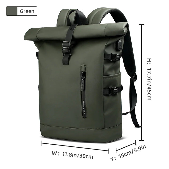 Tasca antifurto nascosta sul retro dello zaino business roll-top, sicurezza extra per i tuoi oggetti.