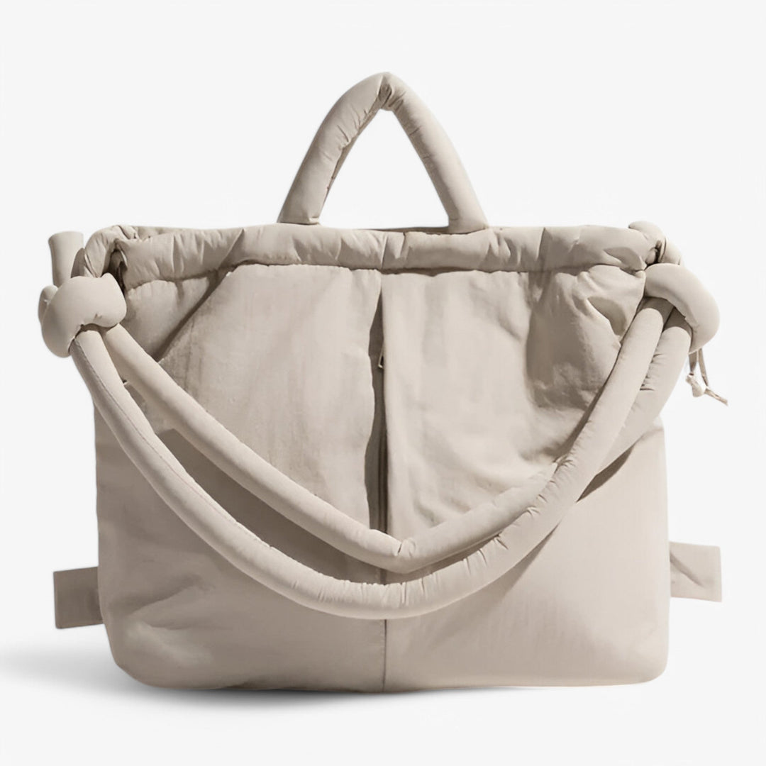 Borsa zaino puffer donna morbida multicolore, ideale per moda, viaggio e uso quotidiano.