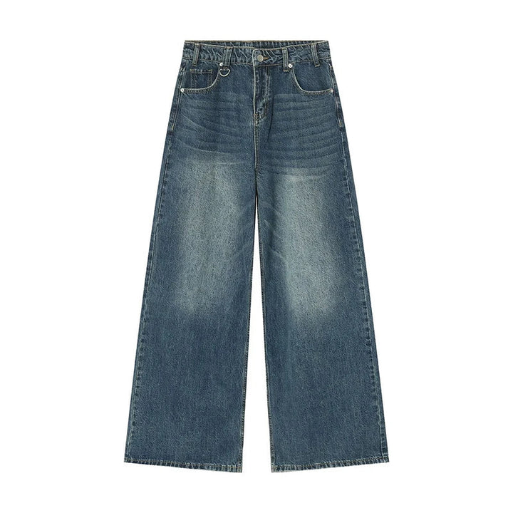 Jeans uomo vita alta, modello baggy, ispirazione vintage streetwear, un capo essenziale per il casual.