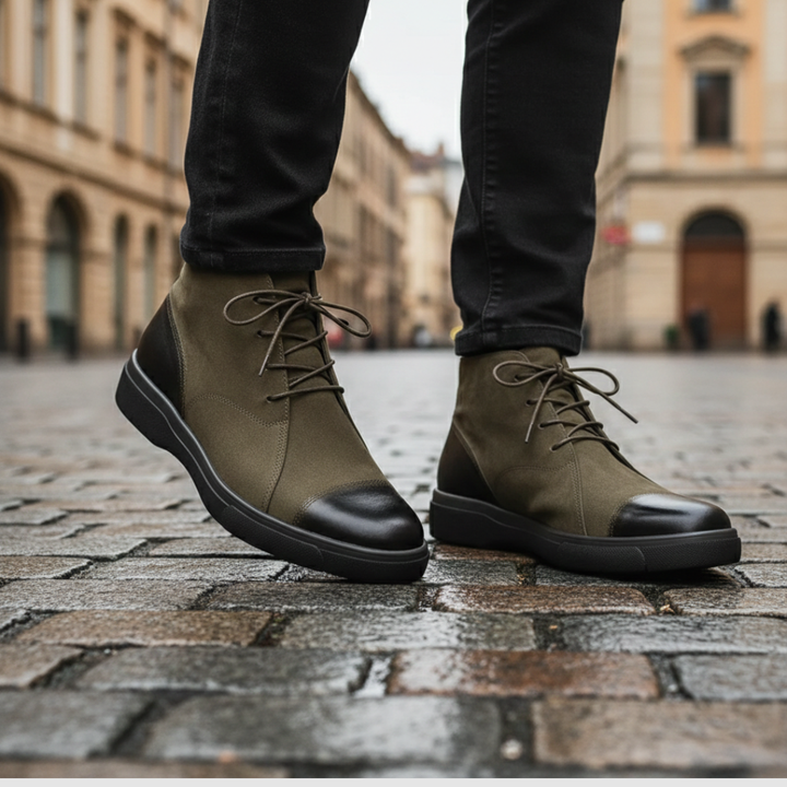 Scarpe da uomo stringate per stile quotidiano, dotate di suola in gomma per comfort e proprietà antiscivolo.