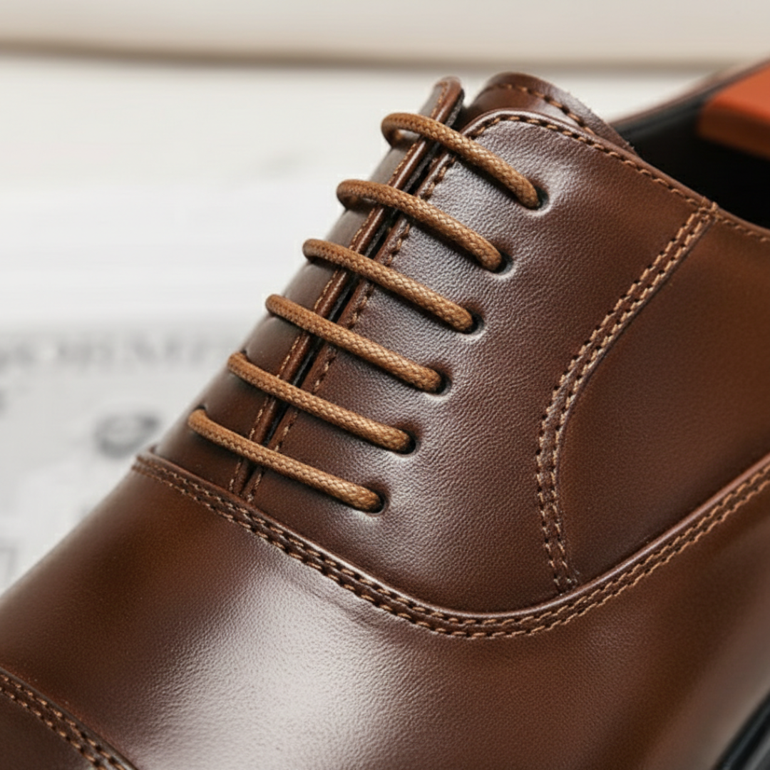 Scarpe Oxford marroni da uomo, perfette per cerimonie, matrimoni e look eleganti formali. Stile impeccabile.