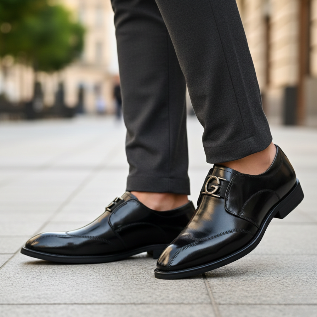 Scarpe eleganti uomo monk strap in ecopelle, design raffinato con fibbia, per un look classico alla moda.